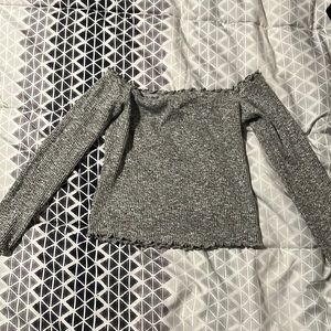 Gray off the shoulder long sleeve